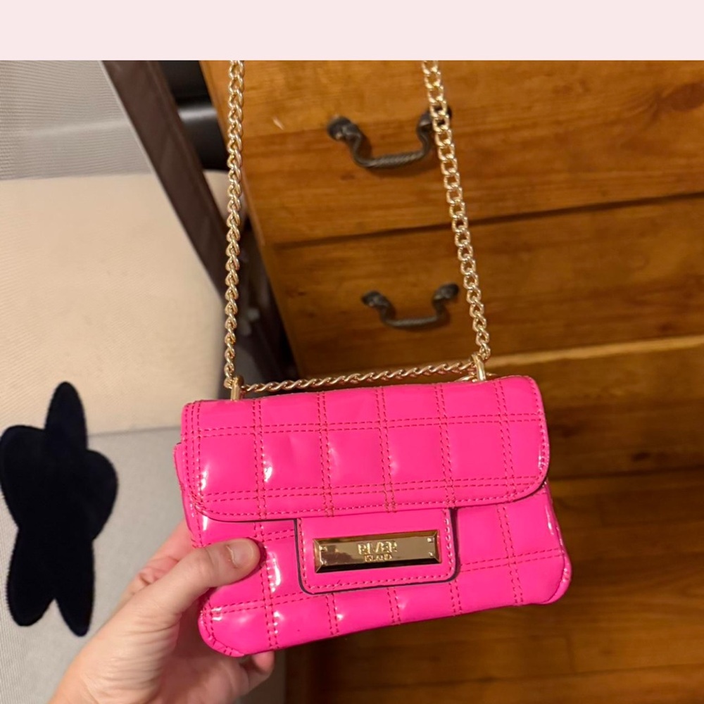 Furla Vibrant Pink Crossbody Bag with Gold Chain